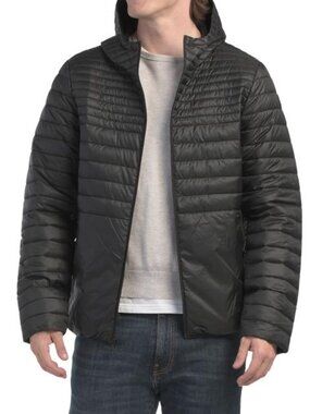 PAJAR Black Faux Down Packable Hooded Puffer Jacket
